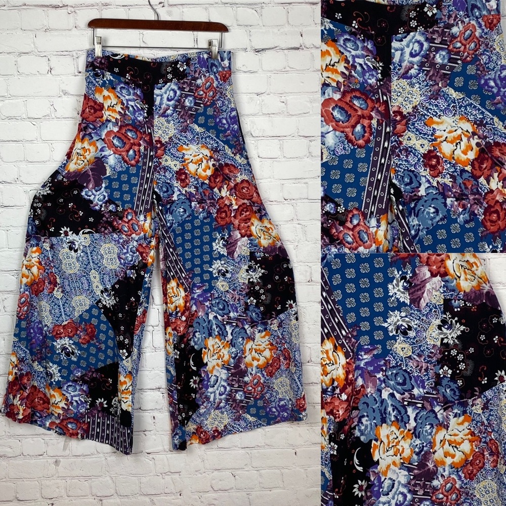 NWT JAASE Patchwork Print Palazzo Pants